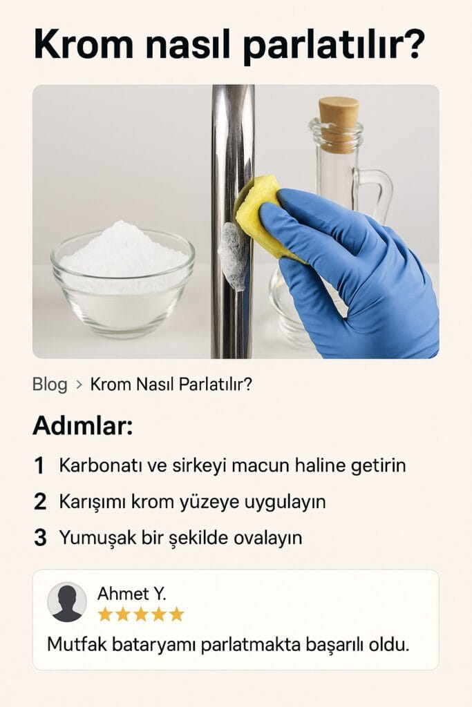 Krom Nasıl Parlatılır? Çizik Giderme İçin Profesyonel ve Doğal Yöntemler 4 karbonat sirke ile krom parlatma